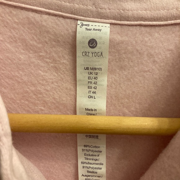 NWT CRZ YOGA Pink Peony Soft Fleece oversized shirt jacket size M (8/10) - Picture 7 of 11